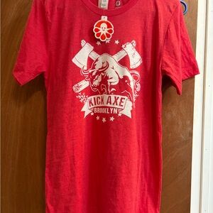 Red Men’s size S T-Shirt by Custom Ink Kick Ass Brooklyn NWT